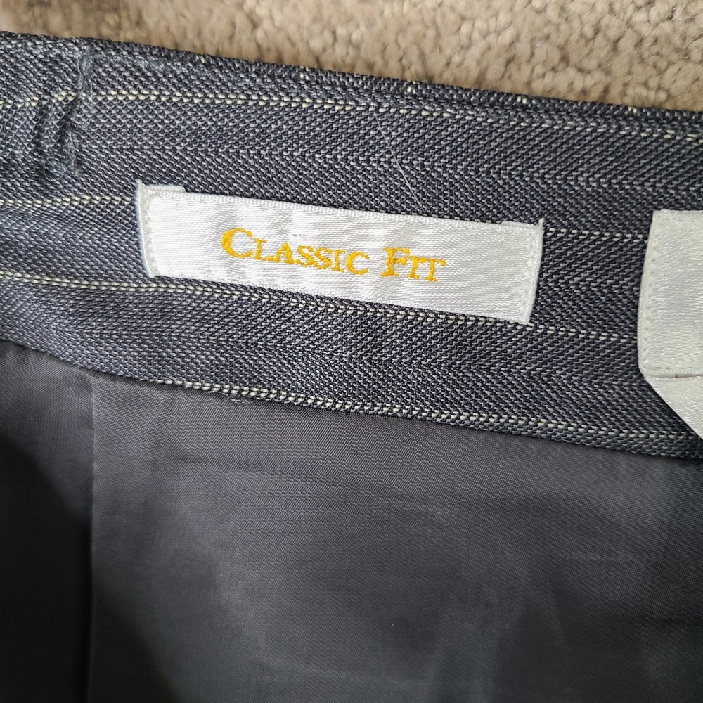 Vintage Talbots Pants Womens‎ 14W Gray Striped Classic Fit Wool Blend Stretch - Picture 11 of 13